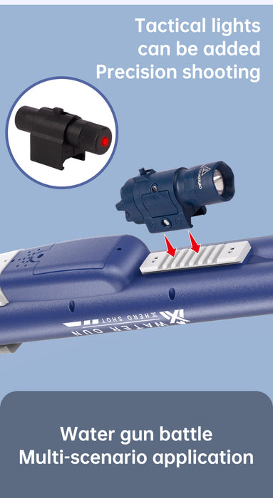 Double tube electric water gun outdoor water play and war toy - eZthings USA WE SORT ALL THE CRAZIEST GADGETS, GIZMOS, TOYS & TECHNOLOGY, SO YOU DON'T HAVE TO.