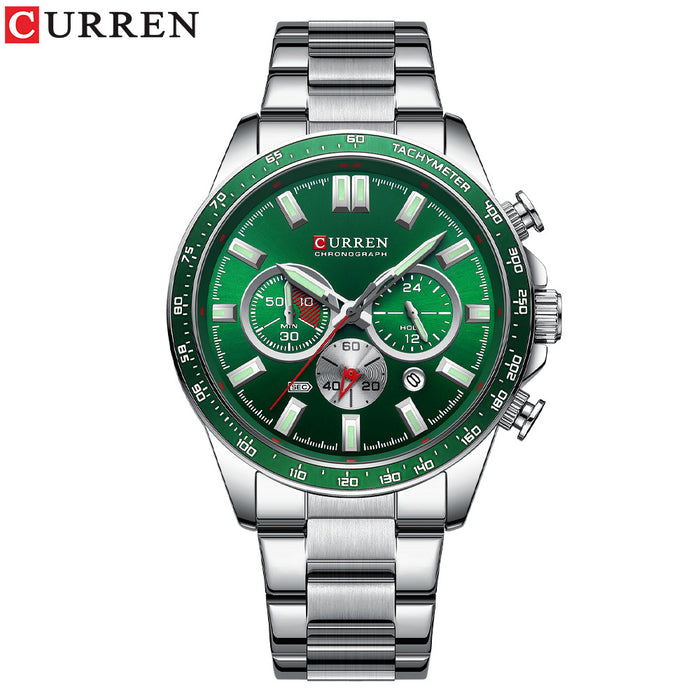 Men's Watch Calendar Watch Steel Band Watch Six Hands Multifunctional Quartz Watch - eZthings USA WE SORT ALL THE CRAZIEST GADGETS, GIZMOS, TOYS & TECHNOLOGY, SO YOU DON'T HAVE TO.