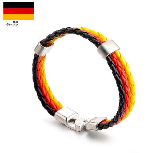National Flag Leather Bracelets Sports Football Fans Jewelry - eZthings USA WE SORT ALL THE CRAZIEST GADGETS, GIZMOS, TOYS & TECHNOLOGY, SO YOU DON'T HAVE TO.