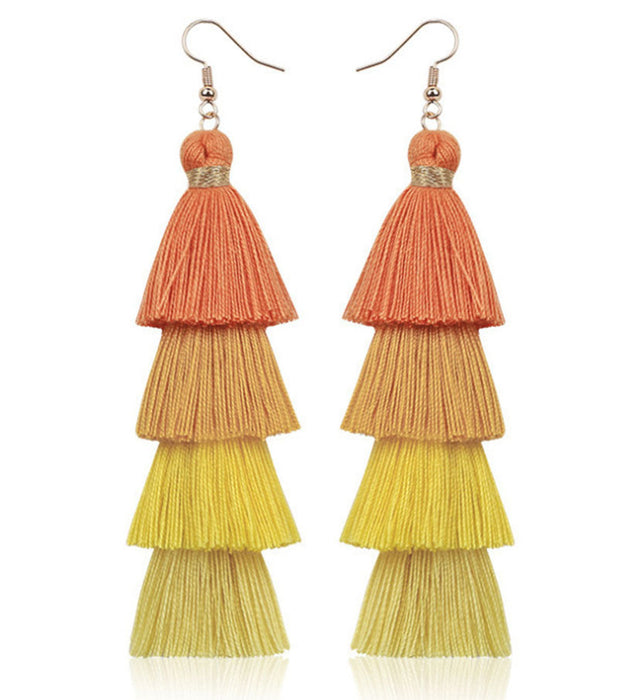 Handmade Tassel Earrings Women's European And American National Style Long Earrings Bohemian Fashion Earrings - eZthings USA WE SORT ALL THE CRAZIEST GADGETS, GIZMOS, TOYS & TECHNOLOGY, SO YOU DON'T HAVE TO.