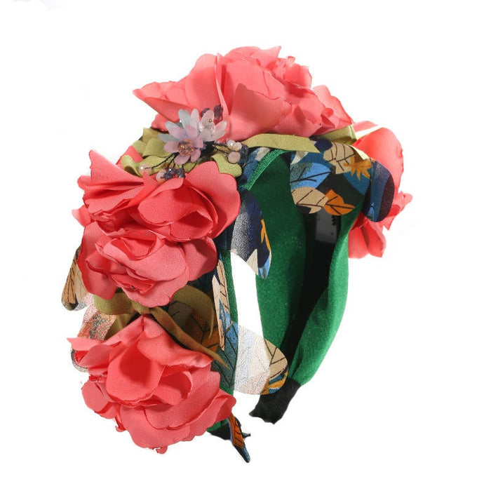 Handmade fabric crystal flower headband