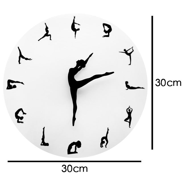 Yoga Postures Wall Clock GYM Fitness Flexible Girl Silent Modern Clock Watch Home Decor Meditation Decor Yoga Studio Relax Gift - eZthings USA WE SORT ALL THE CRAZIEST GADGETS, GIZMOS, TOYS & TECHNOLOGY, SO YOU DON'T HAVE TO.