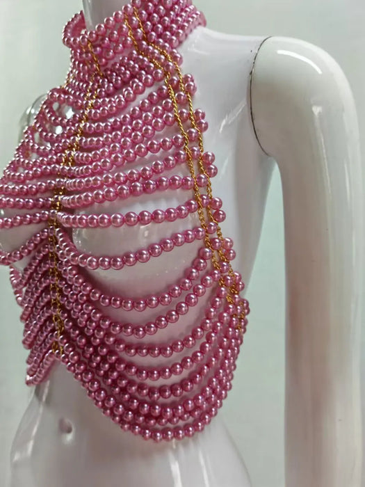 Piled collar pure handmade woven adjustable small vest for women