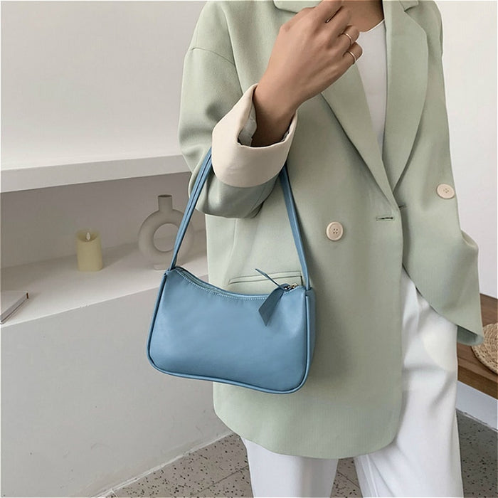Soft PU Leather Women Purple Underarm Bag Retro Solid Color Ladies Baguette Handbags Fashion Design Girls Small Shoulder Bags - eZthings USA WE SORT ALL THE CRAZIEST GADGETS, GIZMOS, TOYS & TECHNOLOGY, SO YOU DON'T HAVE TO.