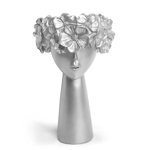 Silver flowerpot home resin ornaments - eZthings USA WE SORT ALL THE CRAZIEST GADGETS, GIZMOS, TOYS & TECHNOLOGY, SO YOU DON'T HAVE TO.