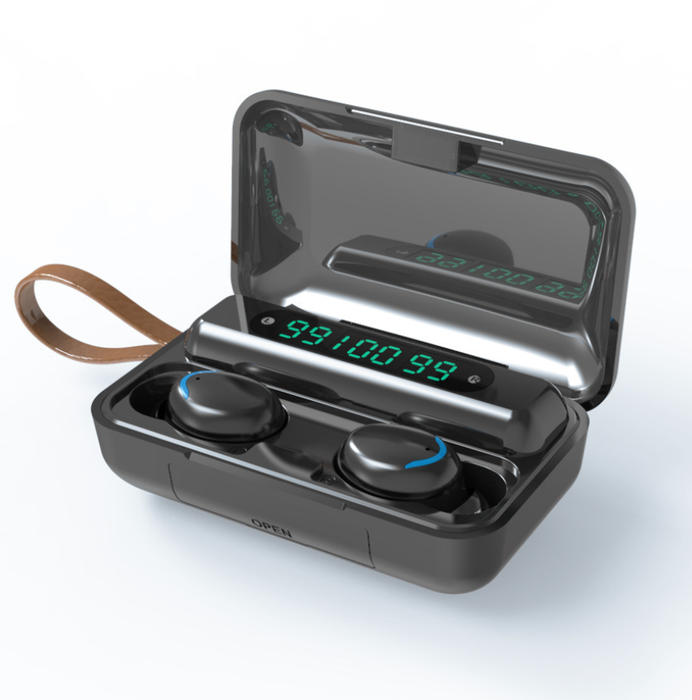 eThings F9-5c Bluetooth headset smiley face F9 Bluetooth headset TWS wireless headset touch digital display