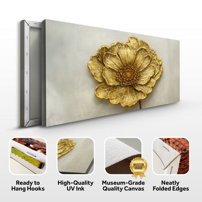 Golden Dandelion Minimalist Abstract Wall Art VI