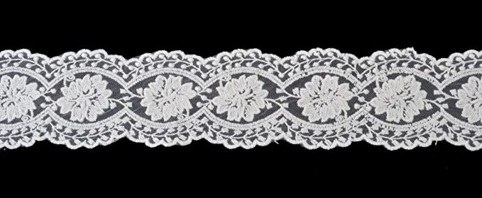 Cotton Lace Embroidery Wedding Fabric Trim for DIY Decorating, Floral Designing and Crafts (3 Yard, White (Width:2.7")) - eZthings USA WE SORT ALL THE CRAZIEST GADGETS, GIZMOS, TOYS & TECHNOLOGY, SO YOU DON'T HAVE TO.