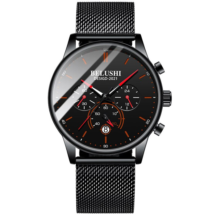 BELUSHI Watch Men Luxury Brand Famous Male Watch Black Watches Ultra Thin Milan Belt Stainless Steel Quartz Men Wrist Watch - eZthings USA WE SORT ALL THE CRAZIEST GADGETS, GIZMOS, TOYS & TECHNOLOGY, SO YOU DON'T HAVE TO.