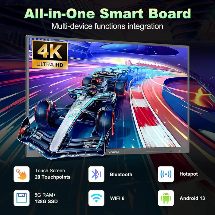 REHISK COOLHOOD 65" 4K Smart Whiteboard (Touchscreen, Android 13, Wireless Sharing, App Ecosystem) - eZthings USA WE SORT ALL THE CRAZIEST GADGETS, GIZMOS, TOYS & TECHNOLOGY, SO YOU DON'T HAVE TO.