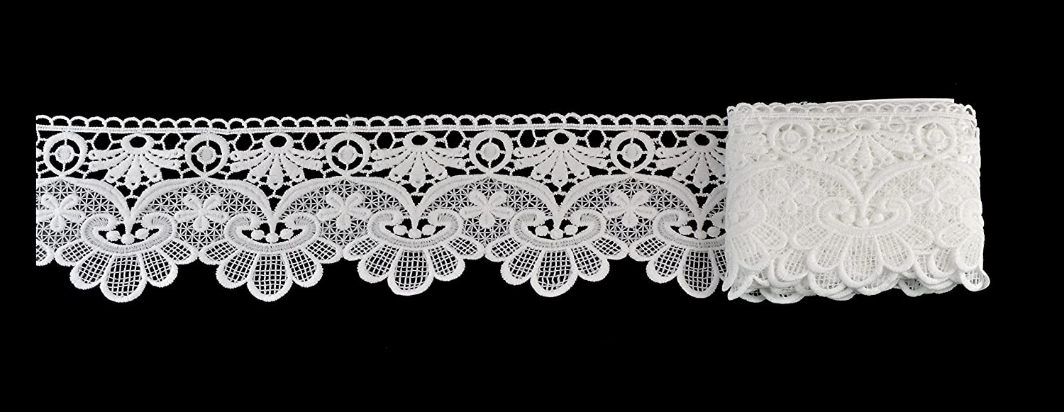 eZthings® Venise Edging Lace Trim from Eyelet Fabric for DIY Craft Venice Trims (3 Yard, Mini Flowers) - eZthings USA WE SORT ALL THE CRAZIEST GADGETS, GIZMOS, TOYS & TECHNOLOGY, SO YOU DON'T HAVE TO.