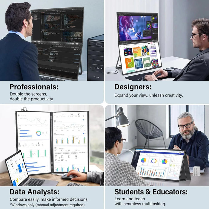 InnoView Foldable 23.8" Dual Monitor-INVPM609 - eZthings USA WE SORT ALL THE CRAZIEST GADGETS, GIZMOS, TOYS & TECHNOLOGY, SO YOU DON'T HAVE TO.
