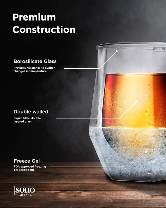 Freezer Whiskey Glass Gift for Old Dads and Grandads - Funny 7oz Insulated Frozen Drinking Glass, Gift for Uncle, Grandpa or any Dear Old Chap (Christmas, Birthday or Retirement)