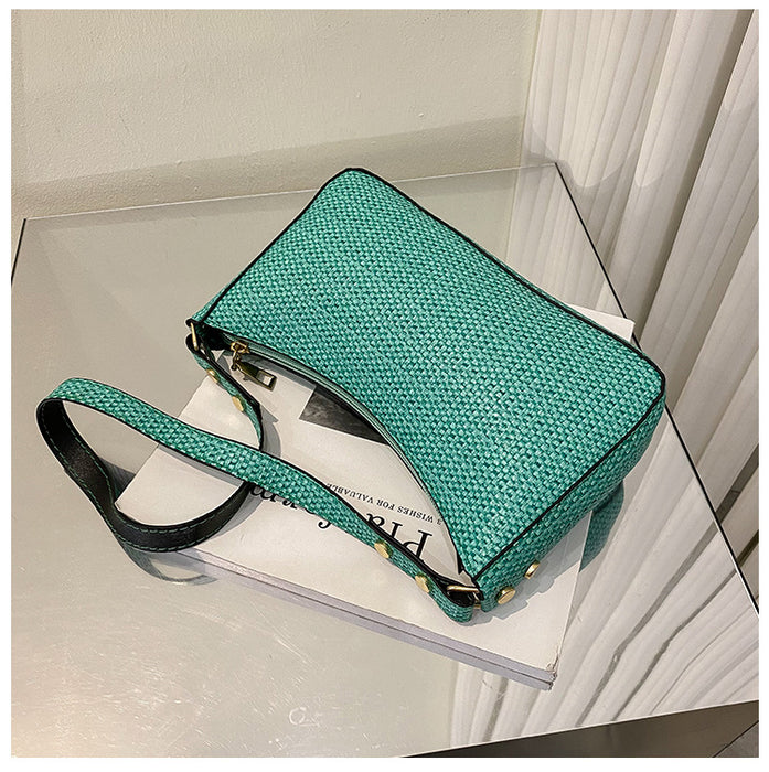 New French Underarm Bag Female Ins Niche Design High-End All-Match Texture One-Shoulder Soft Leather Baguette Bag