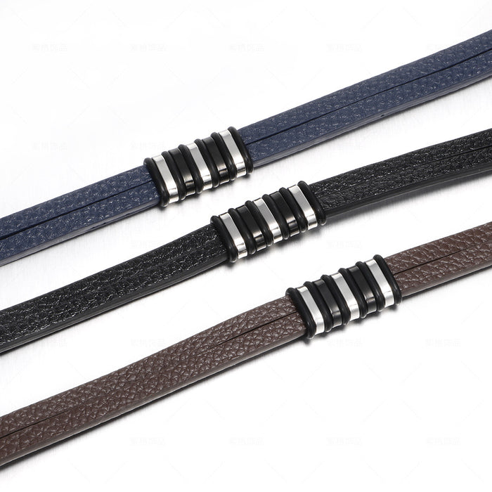 Stainless Steel Men's Leather Bracelet Original Simple Versatile E-commerce New Leather Bracelet - eZthings USA WE SORT ALL THE CRAZIEST GADGETS, GIZMOS, TOYS & TECHNOLOGY, SO YOU DON'T HAVE TO.