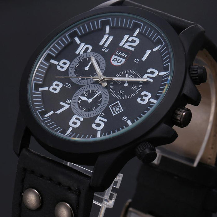 Reloj clásico Vintage para hombre, relojes de acero inoxidable resistente al agua con fecha, correa de cuero, reloj deportivo de cuarzo militar, reloj masculino 
