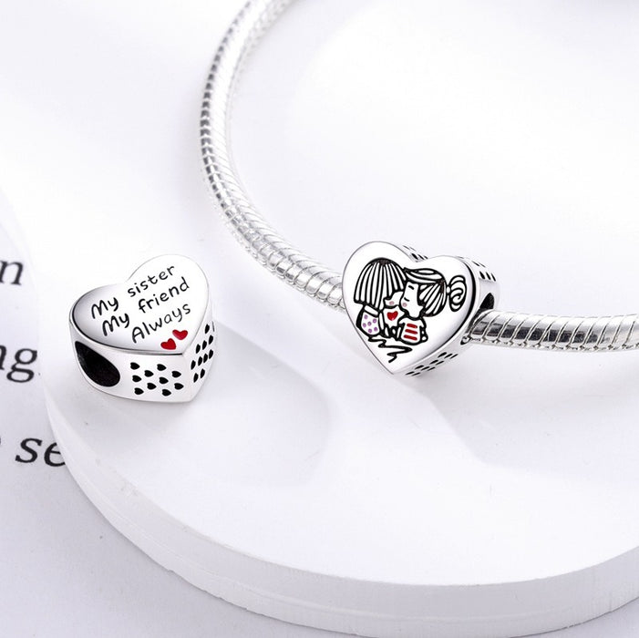 Copper plated S925 silver FOREVER colorful heart clip beads string DIY bracelet necklace - eZthings USA WE SORT ALL THE CRAZIEST GADGETS, GIZMOS, TOYS & TECHNOLOGY, SO YOU DON'T HAVE TO.