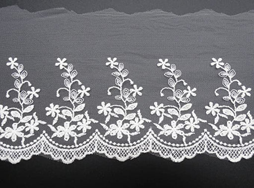 Cotton Lace Embroidery Wedding Fabric Trim for DIY Decorating, Floral Designing and Crafts (3 Yard, White (Width:6.3")) - eZthings USA WE SORT ALL THE CRAZIEST GADGETS, GIZMOS, TOYS & TECHNOLOGY, SO YOU DON'T HAVE TO.
