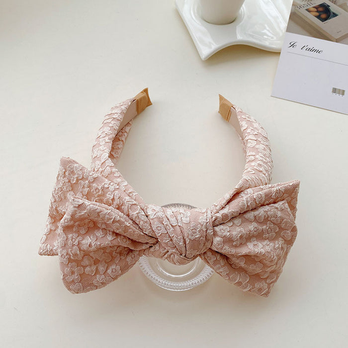 Tocado de moda coreana para mujer, banda para el pelo hecha a mano con lazo, diadema de hilo de encaje de seda negra, accesorios para el cabello