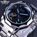 Winner Blue Ocean Geometry Design Transparent Skeleton Dial Mens Watch Top Brand Luxury Automatic Mechanical Watch Clock - eZthings USA WE SORT ALL THE CRAZIEST GADGETS, GIZMOS, TOYS & TECHNOLOGY, SO YOU DON'T HAVE TO.