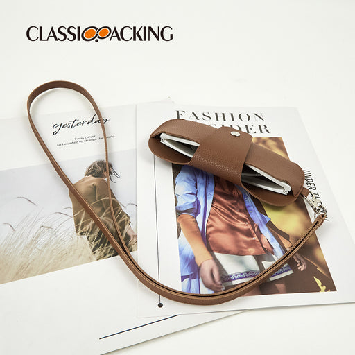 Fashion PVC Double-Sided Leather Glasses Protective Case Portable Leather Mirror Clip Hanging Neck Glasses Bag Anti-Lost Glasses Protective Case - eZthings USA WE SORT ALL THE CRAZIEST GADGETS, GIZMOS, TOYS & TECHNOLOGY, SO YOU DON'T HAVE TO.