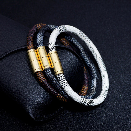 Leather Bracelets for Men and Women Jewelry Stainless Steel Magnetic Clasp Bracelets - eZthings USA WE SORT ALL THE CRAZIEST GADGETS, GIZMOS, TOYS & TECHNOLOGY, SO YOU DON'T HAVE TO.