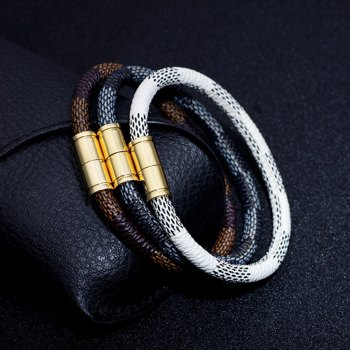 Leather Bracelets for Men and Women Jewelry Stainless Steel Magnetic Clasp Bracelets - eZthings USA WE SORT ALL THE CRAZIEST GADGETS, GIZMOS, TOYS & TECHNOLOGY, SO YOU DON'T HAVE TO.