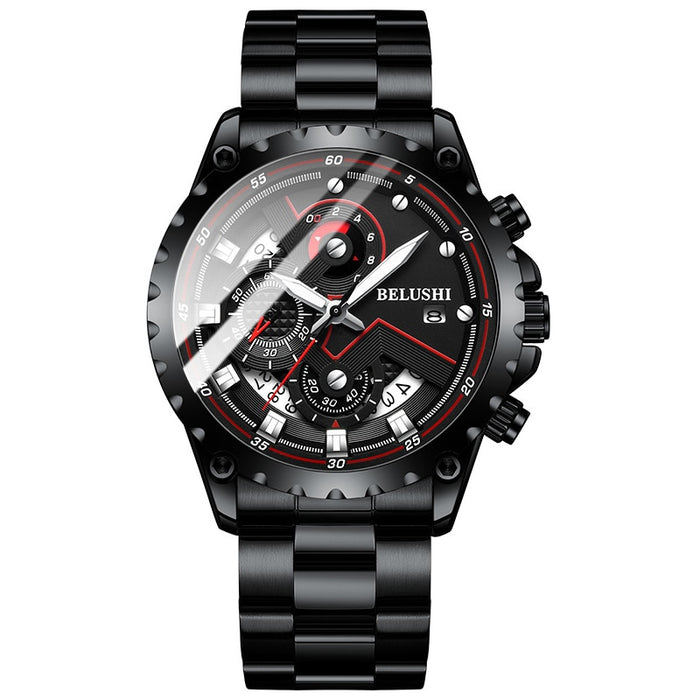 Fashion New Mens Watches BELUSHI Top Brand Luxury Chronograph Full Steel Waterproof Quartz Watch Men Date Sports Clock - eZthings USA WE SORT ALL THE CRAZIEST GADGETS, GIZMOS, TOYS & TECHNOLOGY, SO YOU DON'T HAVE TO.