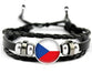 Country Flags Leather Bracelets - eZthings USA WE SORT ALL THE CRAZIEST GADGETS, GIZMOS, TOYS & TECHNOLOGY, SO YOU DON'T HAVE TO.