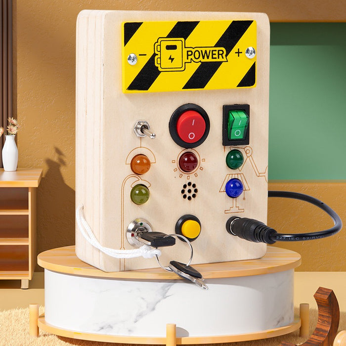 Montessori Busy Board Sensory Toys Wooden with LED Light Switch Control Board Travel Activities Kids Games for 2-4 Years Old - eZthings USA WE SORT ALL THE CRAZIEST GADGETS, GIZMOS, TOYS & TECHNOLOGY, SO YOU DON'T HAVE TO.