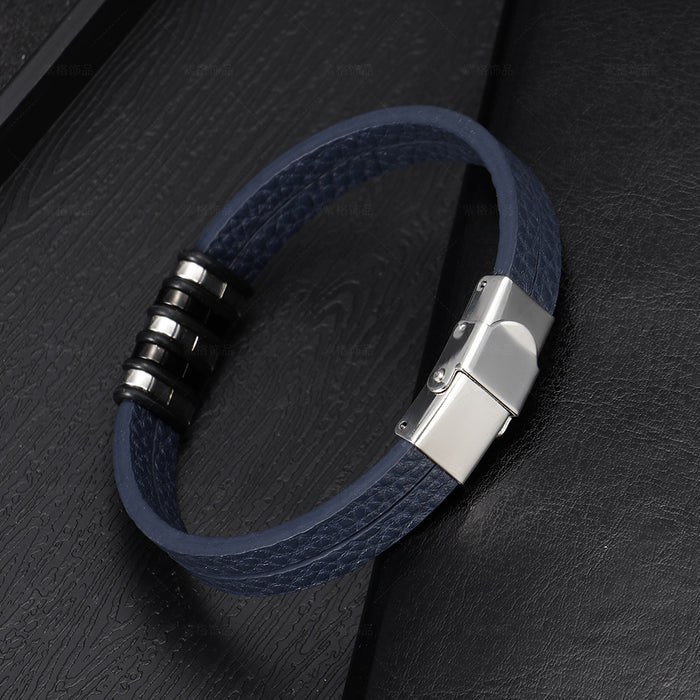 Stainless Steel Men's Leather Bracelet Original Simple Versatile E-commerce New Leather Bracelet - eZthings USA WE SORT ALL THE CRAZIEST GADGETS, GIZMOS, TOYS & TECHNOLOGY, SO YOU DON'T HAVE TO.