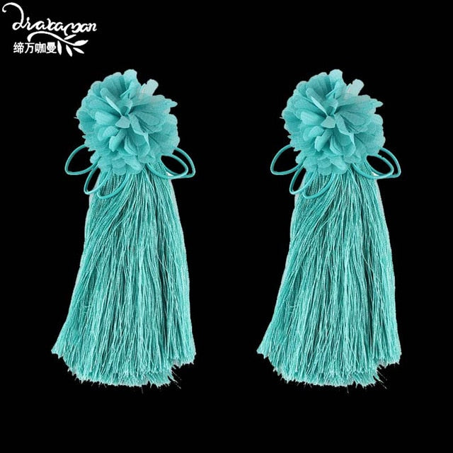Boho Ethnic Large Tassel Fringe Earrings 2019 Handmade Big Beads Statement Earrings Party Dangle Drop Earrings Gift - eZthings USA WE SORT ALL THE CRAZIEST GADGETS, GIZMOS, TOYS & TECHNOLOGY, SO YOU DON'T HAVE TO.