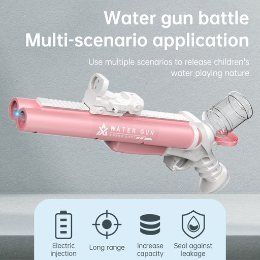 Double tube electric water gun outdoor water play and war toy - eZthings USA WE SORT ALL THE CRAZIEST GADGETS, GIZMOS, TOYS & TECHNOLOGY, SO YOU DON'T HAVE TO.