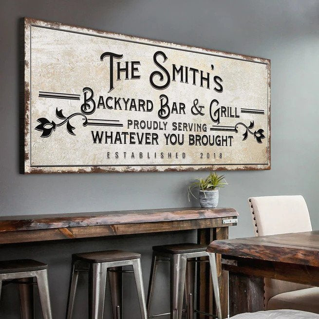 Backyard Bar & Grill Sign - eZthings USA WE SORT ALL THE CRAZIEST GADGETS, GIZMOS, TOYS & TECHNOLOGY, SO YOU DON'T HAVE TO.