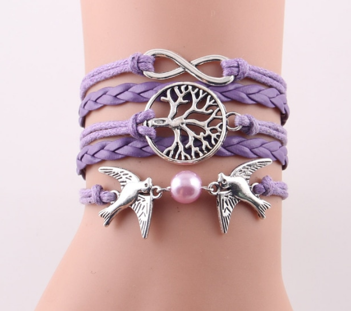 Fashion Infinity Tree flying birds charm Imitation Pearl Leather braid women wrap bracelet Bracelets & Bangles for women jewelry - eZthings USA WE SORT ALL THE CRAZIEST GADGETS, GIZMOS, TOYS & TECHNOLOGY, SO YOU DON'T HAVE TO.