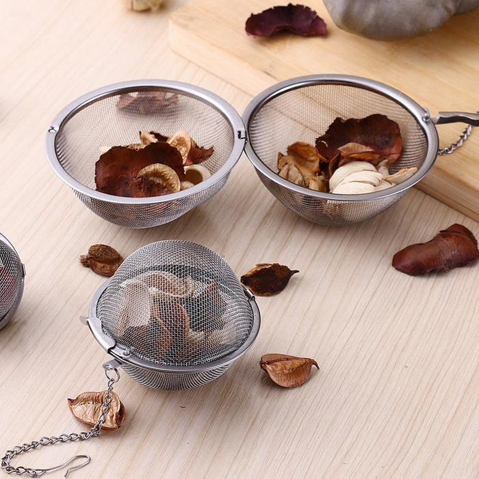 Stainless Steel Mesh Tea Infuser Strainer Creative Kitchen Pot Spice Filter Seasoning Ball Household Tea Leak Gadgets Tool - eZthings USA WE SORT ALL THE CRAZIEST GADGETS, GIZMOS, TOYS & TECHNOLOGY, SO YOU DON'T HAVE TO.