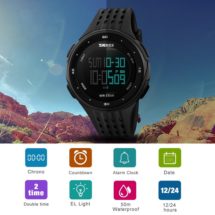 SKMEI 1219 Men Digital Watch LED Display Waterproof Male Wristwatches Chronograph Calendar Alarm Sport Watches Relogio Masculino - eZthings USA WE SORT ALL THE CRAZIEST GADGETS, GIZMOS, TOYS & TECHNOLOGY, SO YOU DON'T HAVE TO.