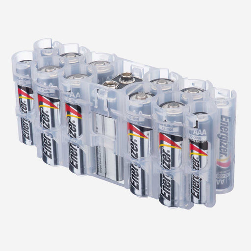 A9 Pack Battery Caddy (Clear) - eZthings USA WE SORT ALL THE CRAZIEST GADGETS, GIZMOS, TOYS & TECHNOLOGY, SO YOU DON'T HAVE TO.