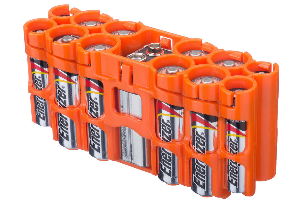 A9 Pack Battery Caddy (Orange) - eZthings USA WE SORT ALL THE CRAZIEST GADGETS, GIZMOS, TOYS & TECHNOLOGY, SO YOU DON'T HAVE TO.