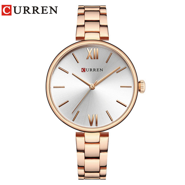 CURREN Women Watch Quartz Female clock Casual Fashion Stainless Steel Strap Watch - eZthings USA WE SORT ALL THE CRAZIEST GADGETS, GIZMOS, TOYS & TECHNOLOGY, SO YOU DON'T HAVE TO.
