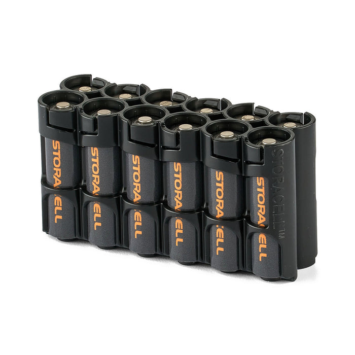 12 AA Pack Battery Caddy (Tuxedo Black) - eZthings USA WE SORT ALL THE CRAZIEST GADGETS, GIZMOS, TOYS & TECHNOLOGY, SO YOU DON'T HAVE TO.
