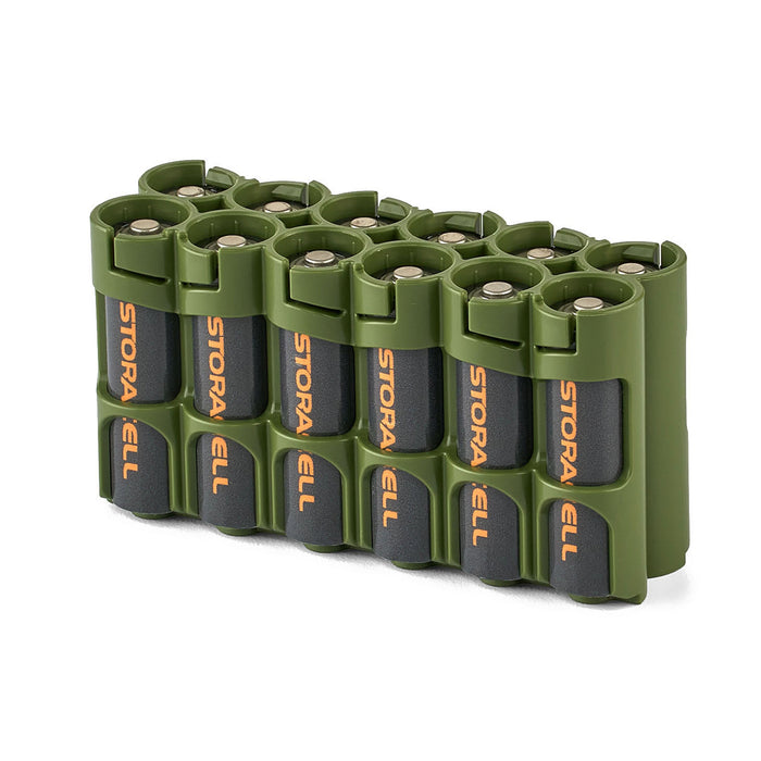 12 AA Pack Battery Caddy (Military Green) - eZthings USA WE SORT ALL THE CRAZIEST GADGETS, GIZMOS, TOYS & TECHNOLOGY, SO YOU DON'T HAVE TO.