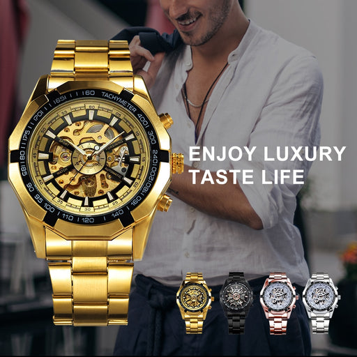 Winner Watch Men Skeleton Automatic Mechanical Watch Gold Skeleton Vintage Man Watch Mens FORSINING Watch Top Brand Luxury - eZthings USA WE SORT ALL THE CRAZIEST GADGETS, GIZMOS, TOYS & TECHNOLOGY, SO YOU DON'T HAVE TO.