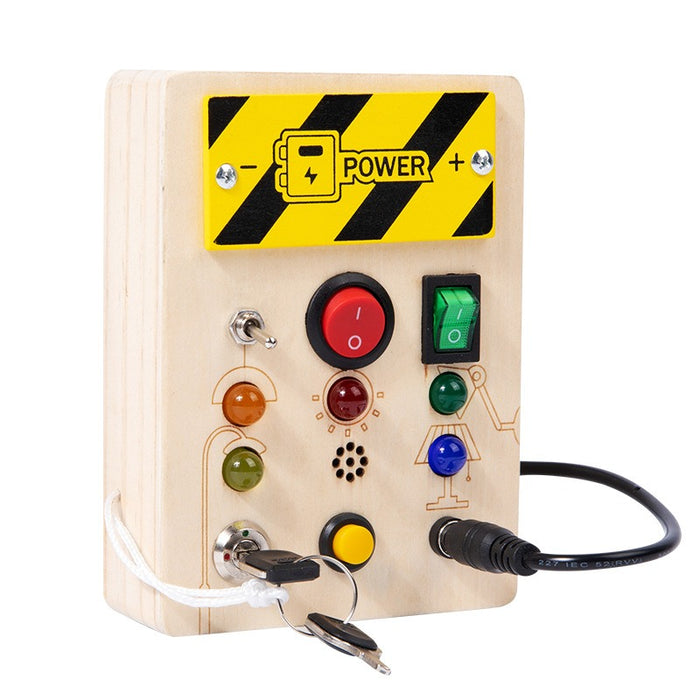 Montessori Busy Board Sensory Toys Wooden with LED Light Switch Control Board Travel Activities Kids Games for 2-4 Years Old - eZthings USA WE SORT ALL THE CRAZIEST GADGETS, GIZMOS, TOYS & TECHNOLOGY, SO YOU DON'T HAVE TO.