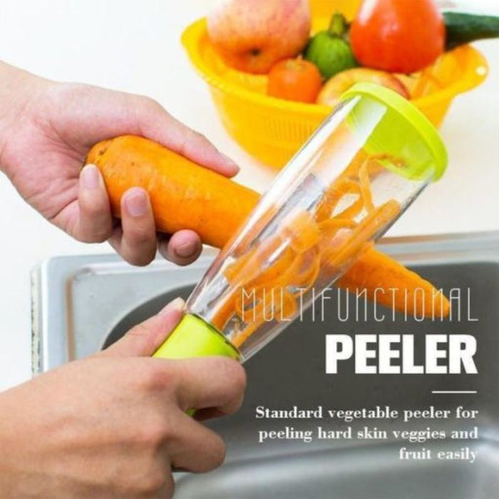 Peeler With Rubbish Bin Stainless Steel Multi-function Vegetable Peeler Cutter Peeler Potato Carrot Grater Kitchen Tool Gadgets - eZthings USA WE SORT ALL THE CRAZIEST GADGETS, GIZMOS, TOYS & TECHNOLOGY, SO YOU DON'T HAVE TO.
