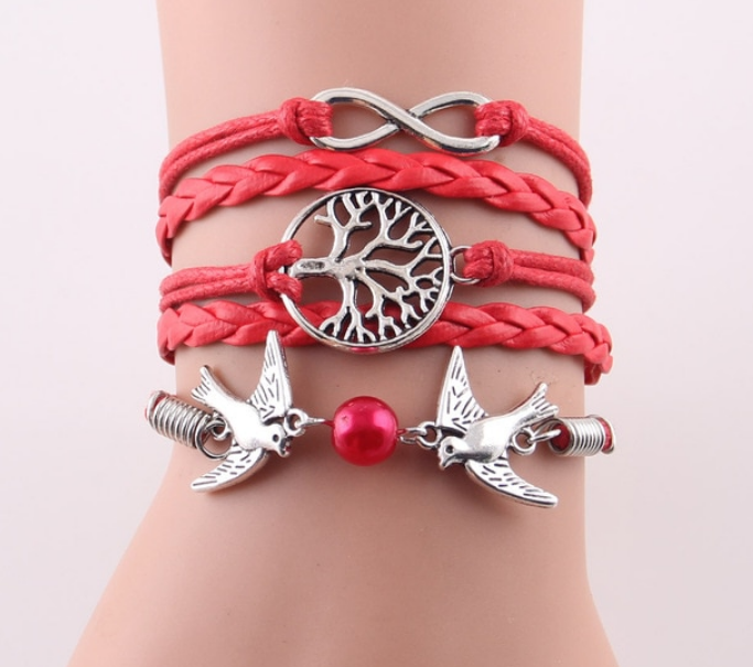 Fashion Infinity Tree flying birds charm Imitation Pearl Leather braid women wrap bracelet Bracelets & Bangles for women jewelry - eZthings USA WE SORT ALL THE CRAZIEST GADGETS, GIZMOS, TOYS & TECHNOLOGY, SO YOU DON'T HAVE TO.