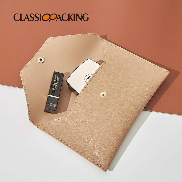 New Simple Large Capacity Envelope Bag Mobile Phone Lipstick Double Side Leather Carry On Bag Female Makeup Brush Storage Bag Brush Bag - eZthings USA WE SORT ALL THE CRAZIEST GADGETS, GIZMOS, TOYS & TECHNOLOGY, SO YOU DON'T HAVE TO.