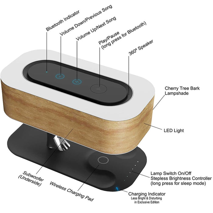 eThings Modern led table lamp for bedroom dimmable bluetooth Speaker phone Charger wireless desk lamp bedside lamp table light tree lamp - eZthings USA WE SORT ALL THE CRAZIEST GADGETS, GIZMOS, TOYS & TECHNOLOGY, SO YOU DON'T HAVE TO.