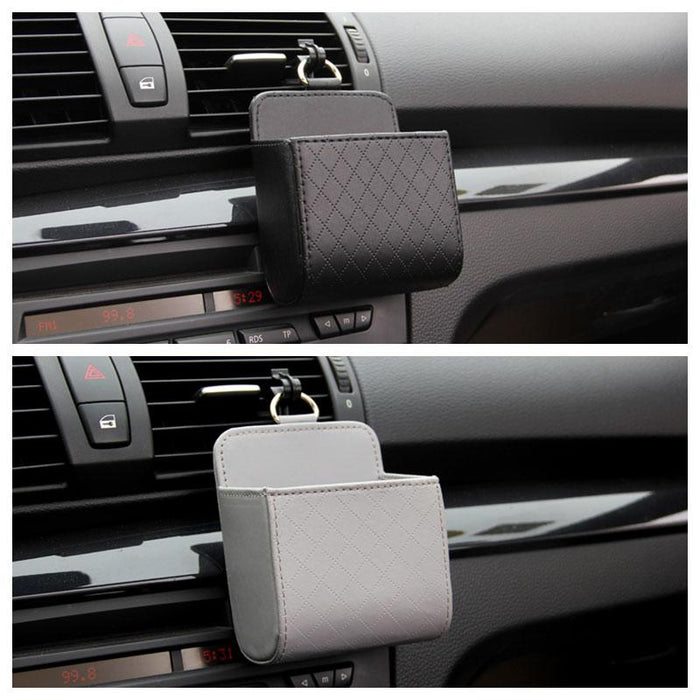 Car Organizer Box Bag Air Outlet Dashboard Hanging Leather Universal Car Mobile Phone Holder In Automobile Interior Accessories - eZthings USA WE SORT ALL THE CRAZIEST GADGETS, GIZMOS, TOYS & TECHNOLOGY, SO YOU DON'T HAVE TO.