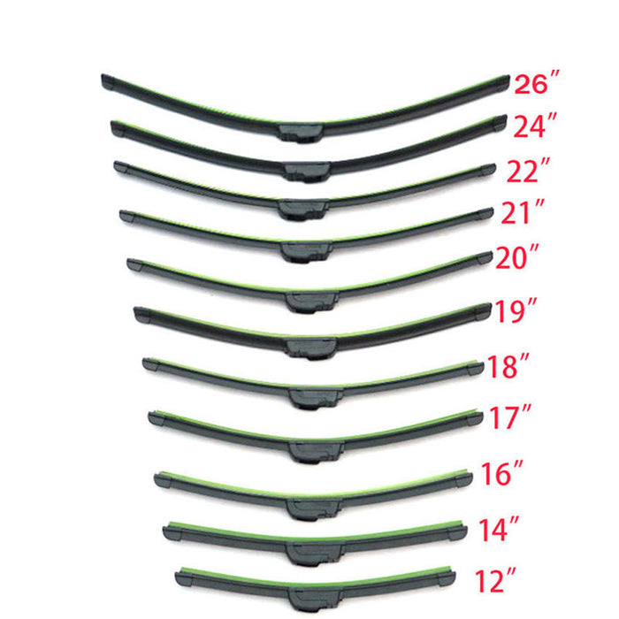 Universal U-type Soft Frameless Bracketless Rubber Car Windshield Wiper Blade 12 14'' 16'' 18'' 19'' 20'' 21'' 22'' 24'' 26''